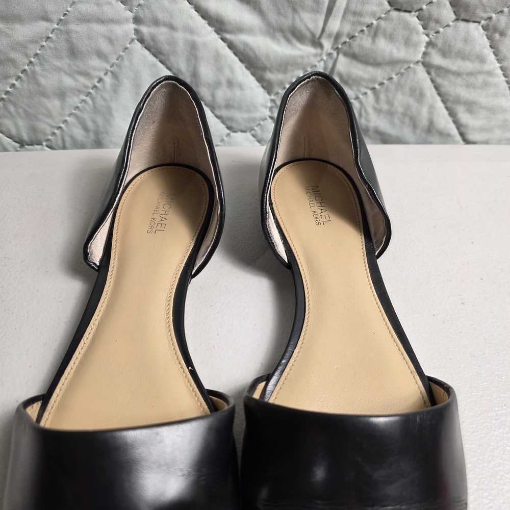 Michael Kors Julieta Flat Black leather pointed flats Silver tone
SIZE 9M - Picture 4 of 7